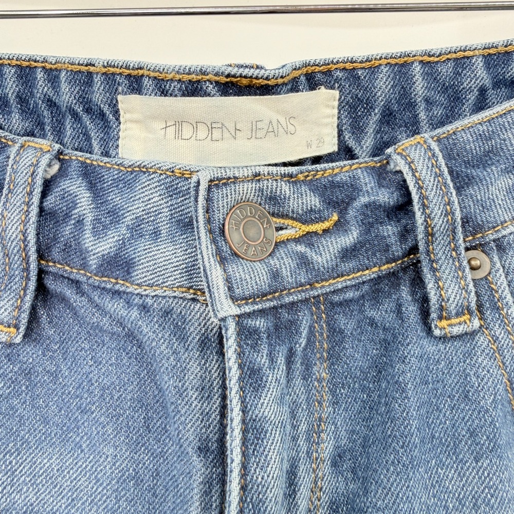 Hidden Los‎ Angeles Raw Hem Straight Leg Jeans Women 29 Grunge Festival Indie - Picture 3 of 9